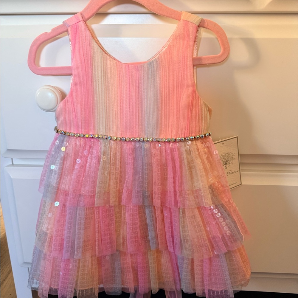 Pink and Cream Kids Formal Dress